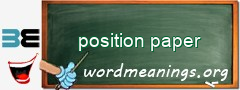 WordMeaning blackboard for position paper